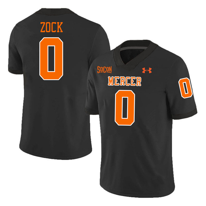 Mercer Bears #0 Andrew Zock College Football Jerseys,Uniforms Stitched-Black